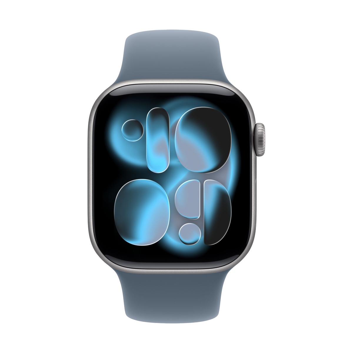 Apple Watch Series 11, 42 мм корпус из алюминия цвета «Space Gray», ремешок Sport Band цвета «Anchor Blue»