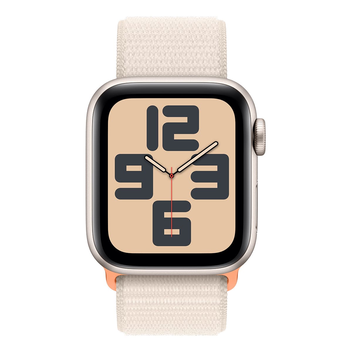 Apple Watch SE (2024), 40 мм корпус из алюминия цвета «Starlight», ремешок Sport Loop цвета «Starlight»