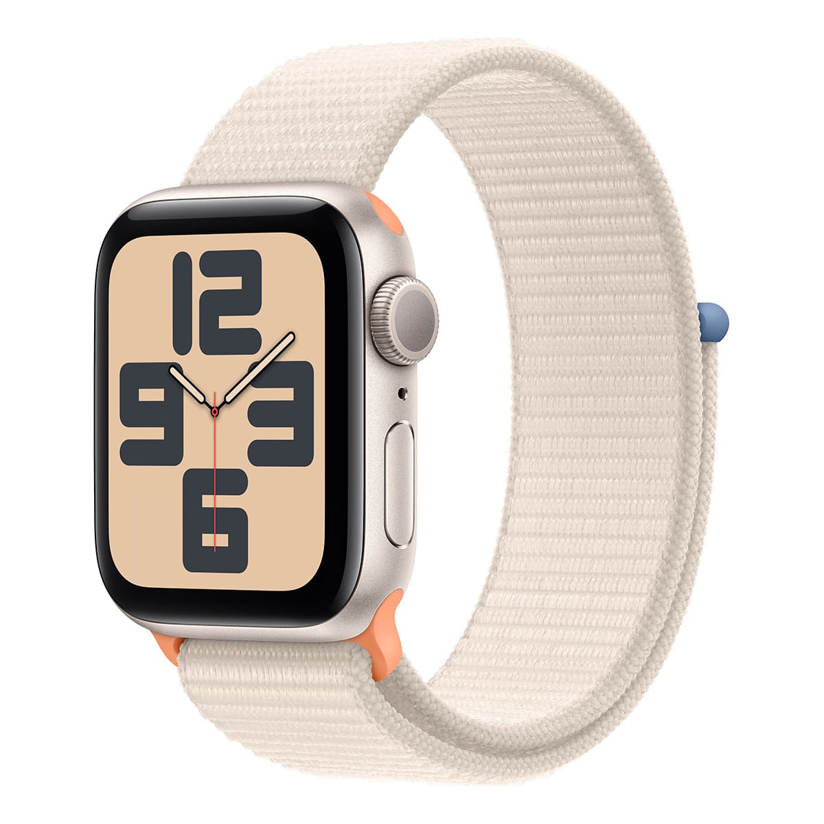 Apple Watch SE (2024), 40 мм корпус из алюминия цвета «Starlight», ремешок Sport Loop цвета «Starlight»