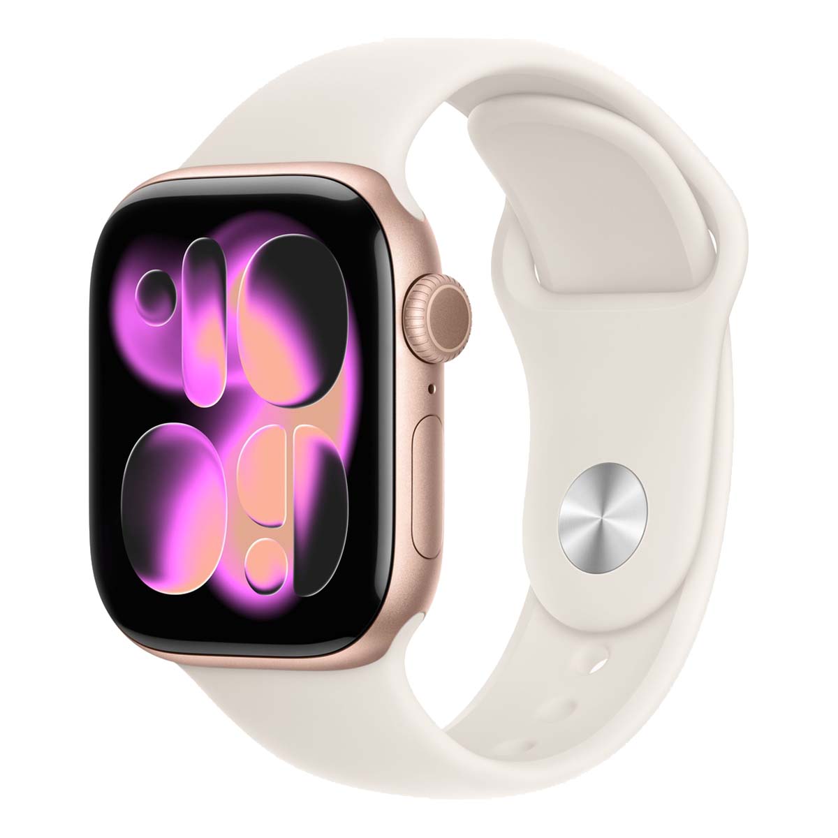 Apple Watch Series 11, 46 мм корпус из алюминия цвета «Rose Gold», ремешок Sport Band цвета «Light Blush»