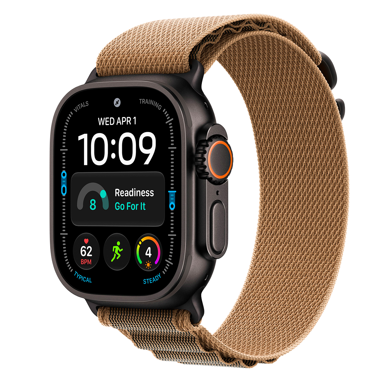 Apple Watch Ultra 4, 49 мм корпус из титана цвета «Black», ремешок Alpine Loop цвета «Desert» размера S