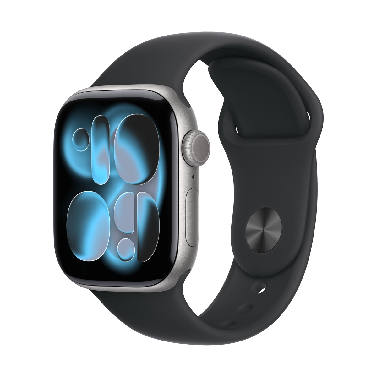 Apple Watch Series 11, 46 мм корпус из алюминия цвета «Space Gray», ремешок Sport Band цвета «Black»