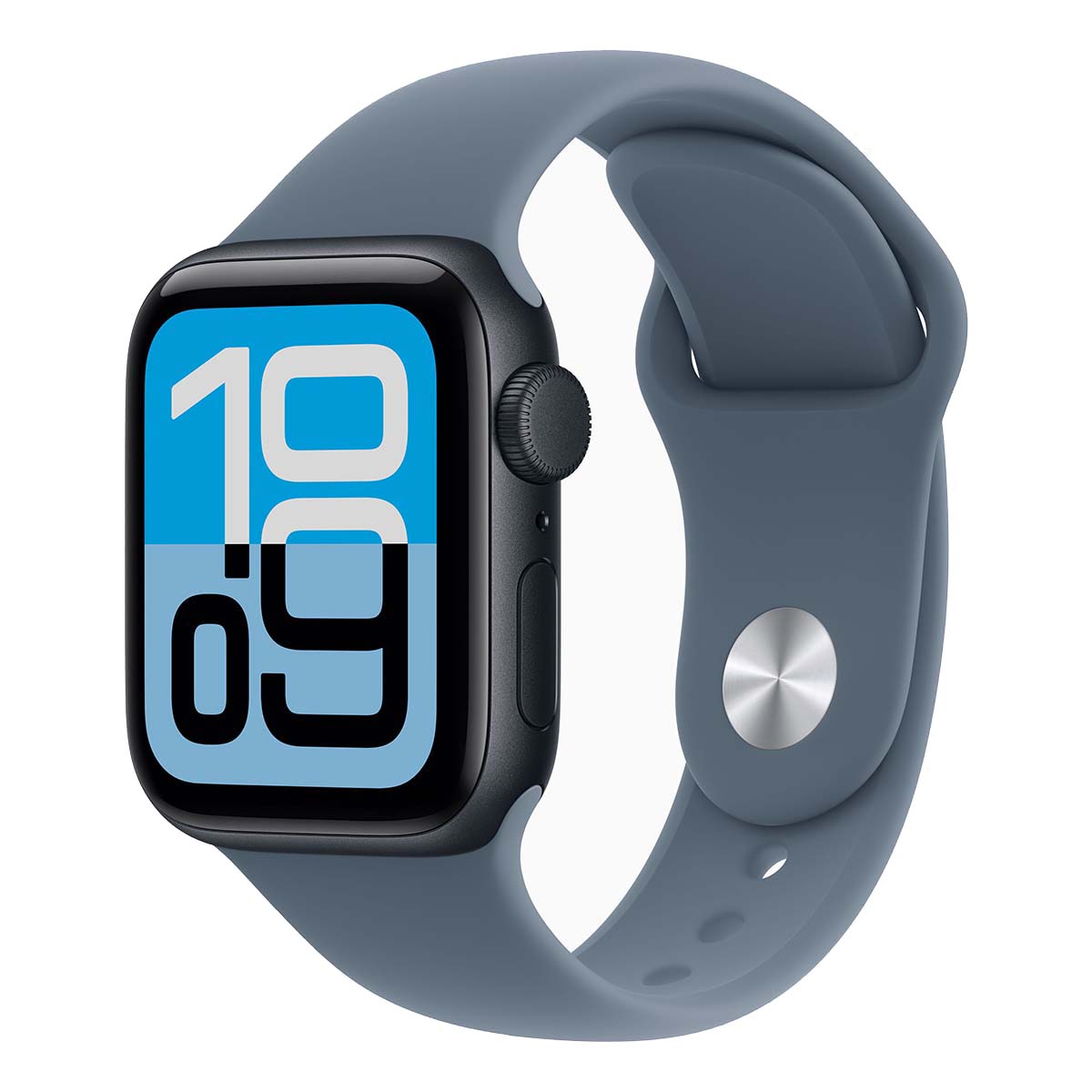 Apple Watch SE 3 (2025), 40 мм корпус из алюминия цвета «Midnight», ремешок Sport Band цвета «Anchor Blue»