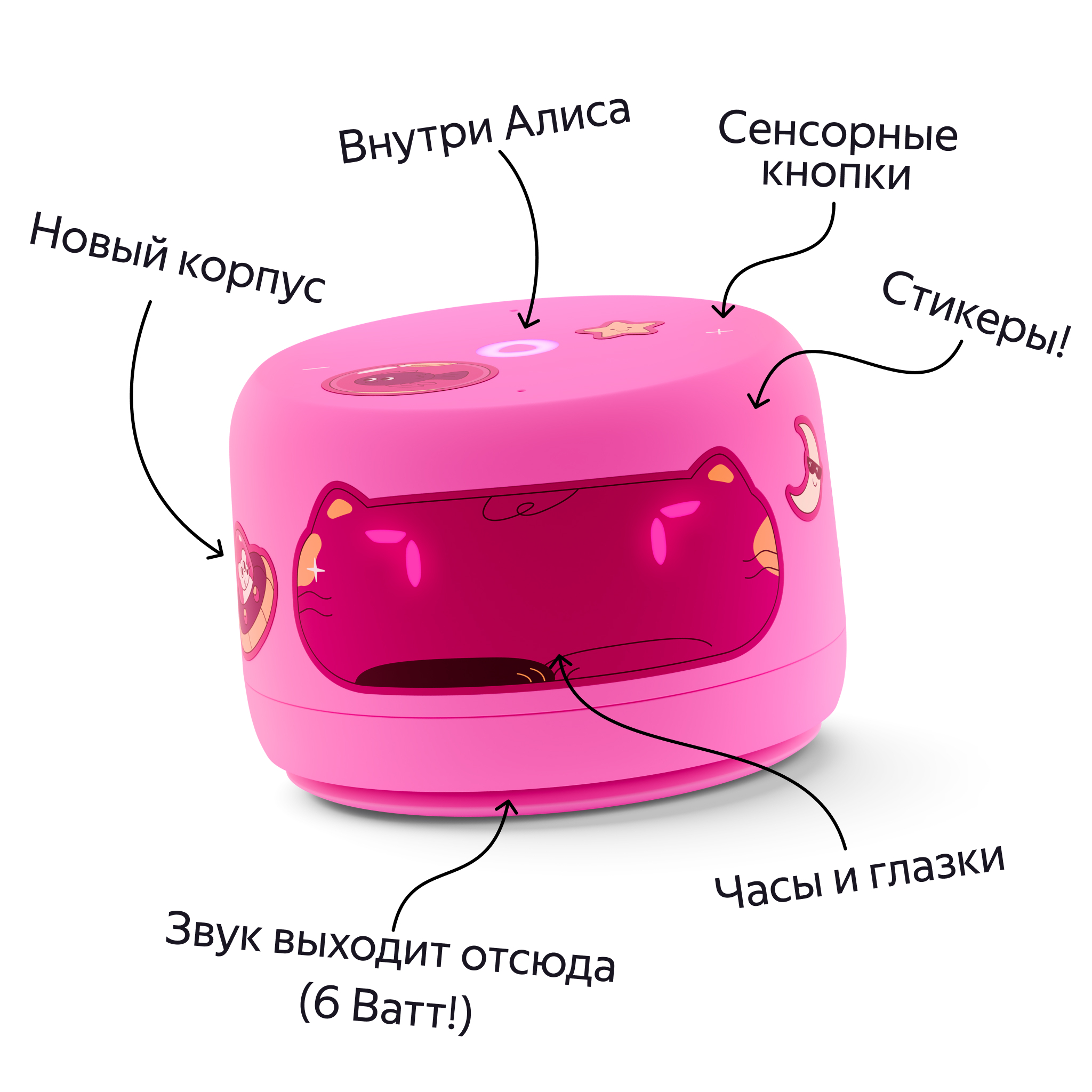 Умная колонка Новая Яндекс Станция Лайт 2 с Алисой на YaGPT, Розовая